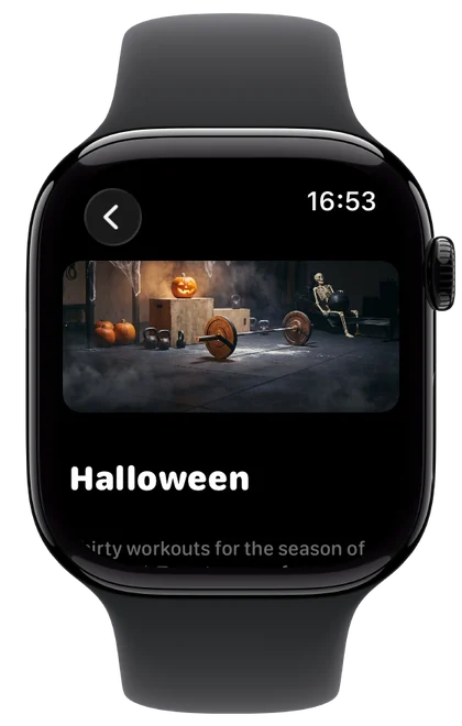 The Halloween page on Apple Watch.